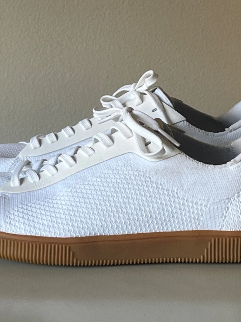 Flux Adapt Knit Trainers White/Gum M10 W11 Zero Drop Wide Toe Box Breathable